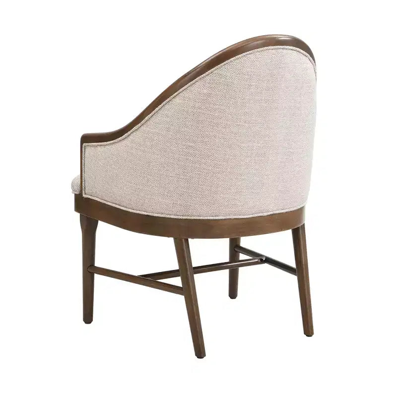 Chaise de salle à manger moderne du milieu du siècle en sergé avec dossier incurvé