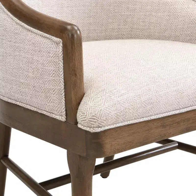 Chaise de salle à manger moderne du milieu du siècle en sergé avec dossier incurvé