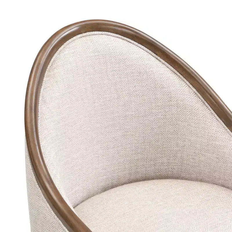 Chaise de salle à manger moderne du milieu du siècle en sergé avec dossier incurvé