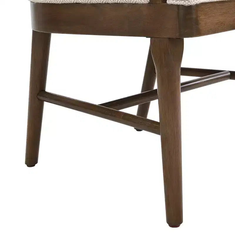 Chaise de salle à manger moderne du milieu du siècle en sergé avec dossier incurvé