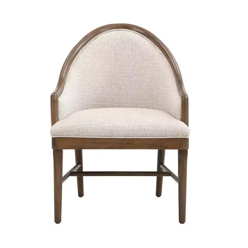 Chaise de salle à manger moderne du milieu du siècle en sergé avec dossier incurvé