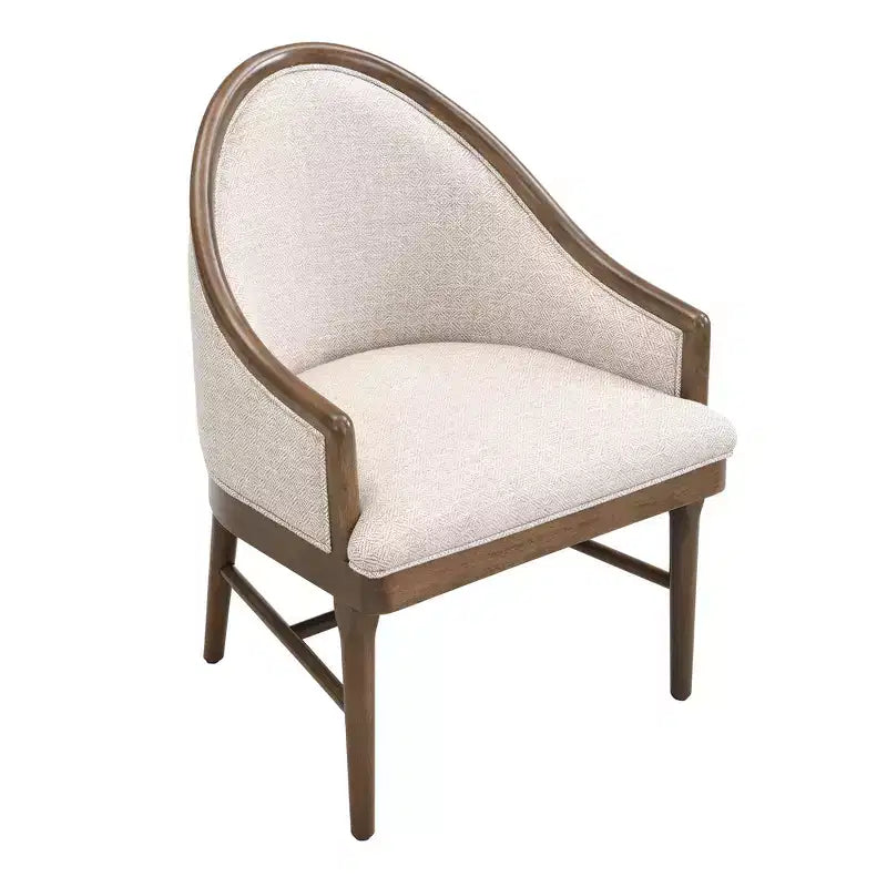 Chaise de salle à manger moderne du milieu du siècle en sergé avec dossier incurvé