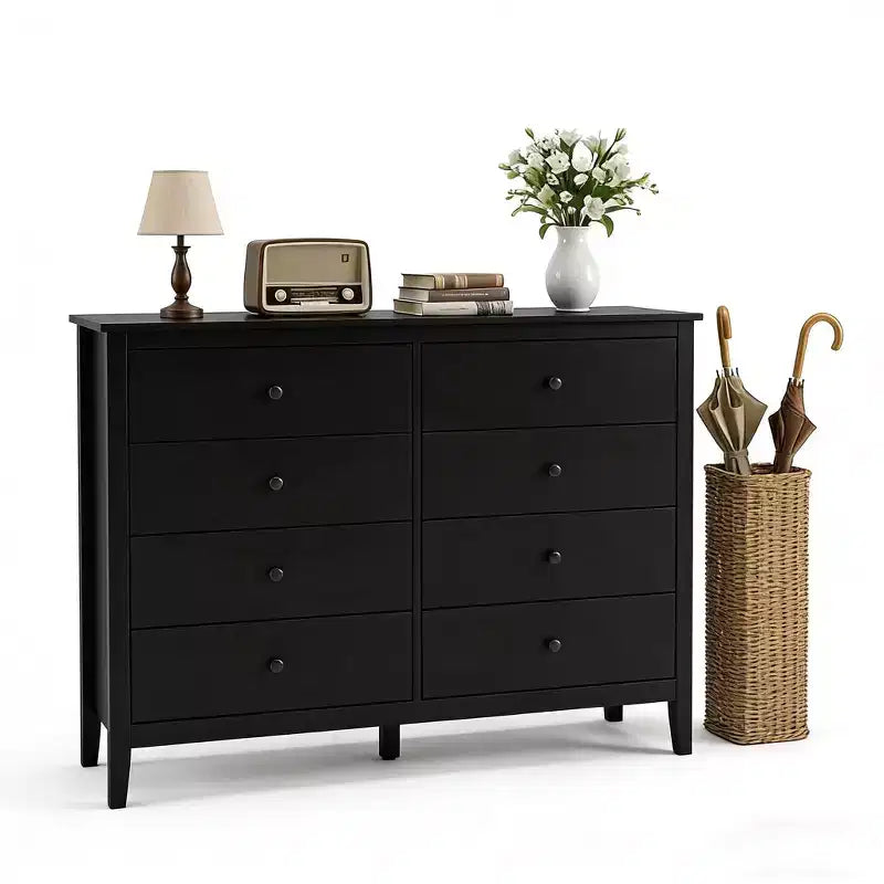 GustoWave 6-Drawer Rattan Dresser with Charging Station, Storage Chest for Bedroom Living Room Hallway Bedside