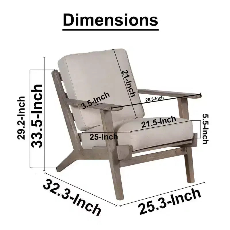Fauteuil d'appoint artisanal en bois de manguier avec assise coussinée et pieds inclinés