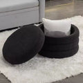 Banc de rangement rond moderne Pouf Repose-pieds rembourré en velours doux pour coiffeuse