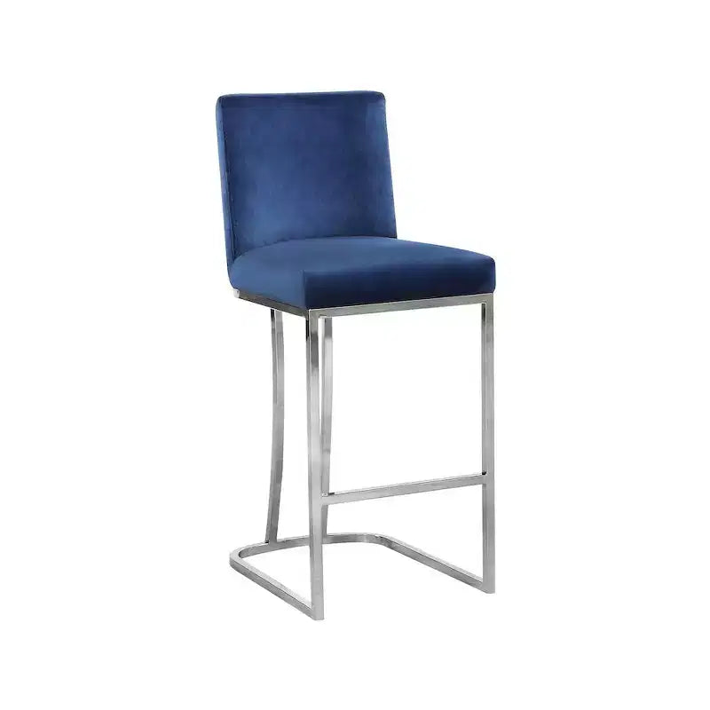 Meridian Furniture,Heidi Navy Velvet Stool
