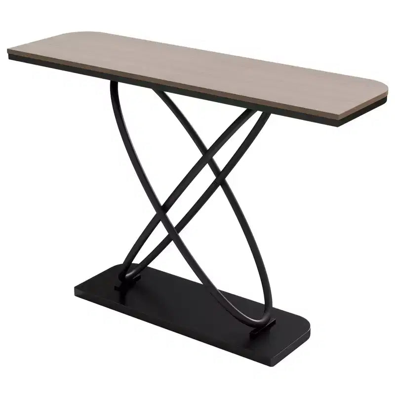 Console de ferme rustique avec cadre en métal noir pour entrée