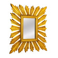 Storied Home Sunburst Rectangular Wall Mirror, Gold