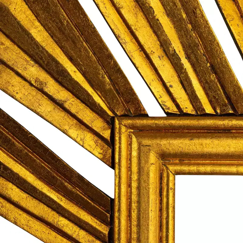 Miroir mural rectangulaire Sunburst, doré