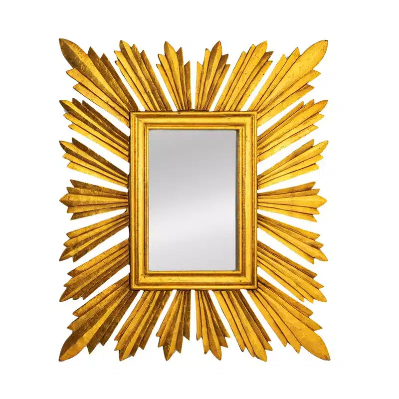 Miroir mural rectangulaire Sunburst, doré