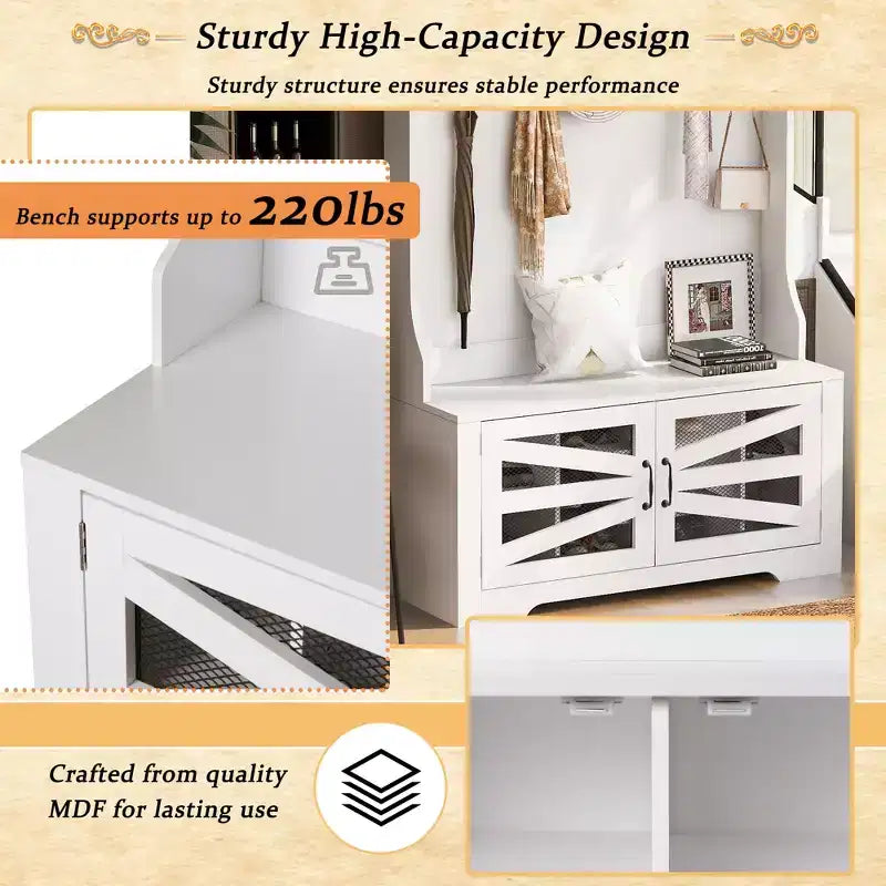Banc d'entrée avec porte-manteau, Meuble d'entrée design