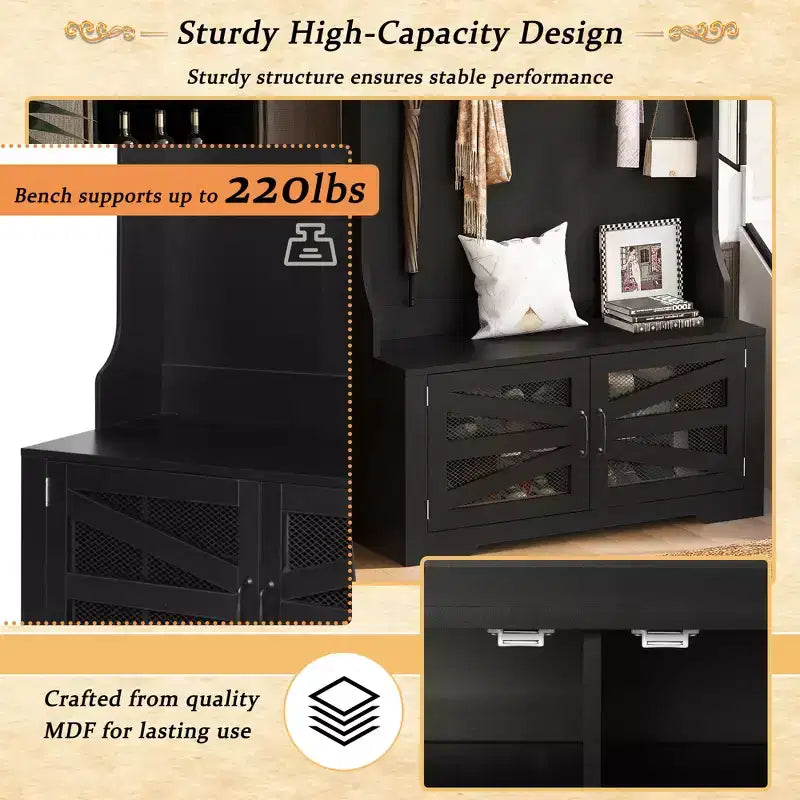 Banc d'entrée avec porte-manteau, Meuble d'entrée design