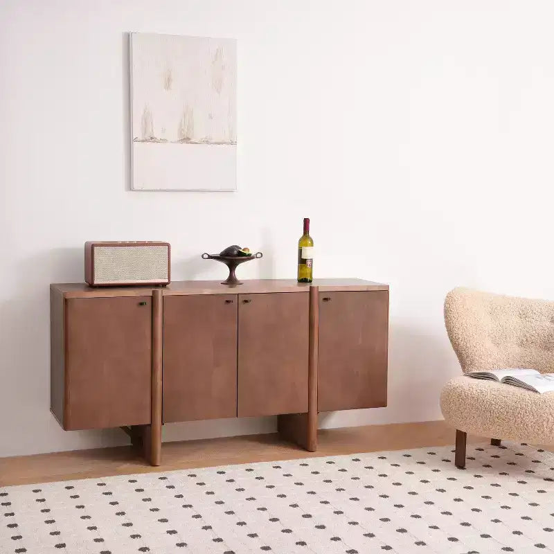 Buffet en bois moderne minimaliste avec rangement polyvalent