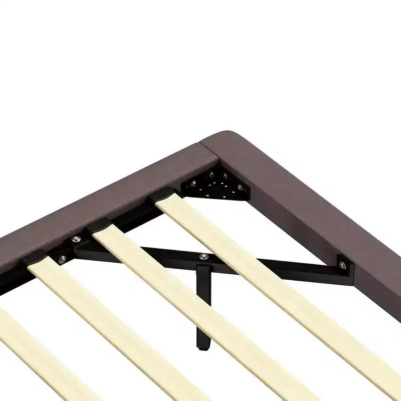Lit Plateforme Flottant Grand Format avec Lumières LED, Cuir PU, Construction Robuste et Esthétique Moderne