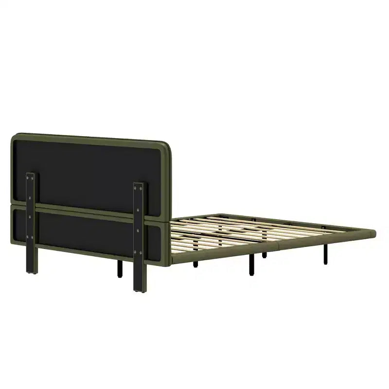 Lit Plateforme Flottant Grand Format avec Lumières LED, Cuir PU, Construction Robuste et Esthétique Moderne