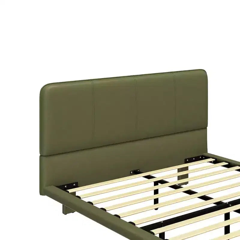 Lit Plateforme Flottant Grand Format avec Lumières LED, Cuir PU, Construction Robuste et Esthétique Moderne
