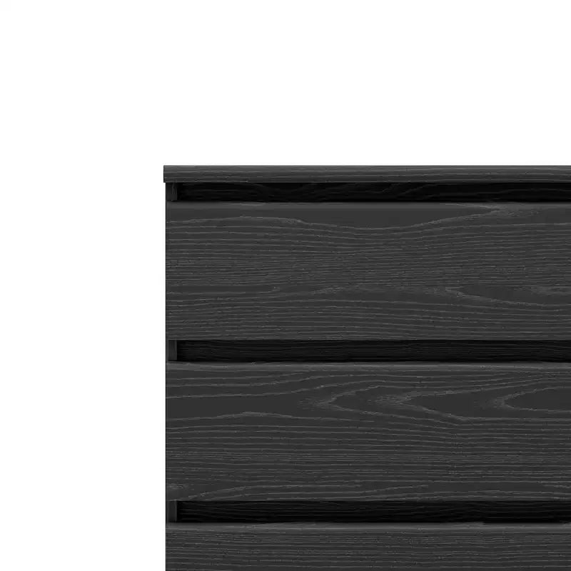 Commode double 6 tiroirs, grain de bois noir