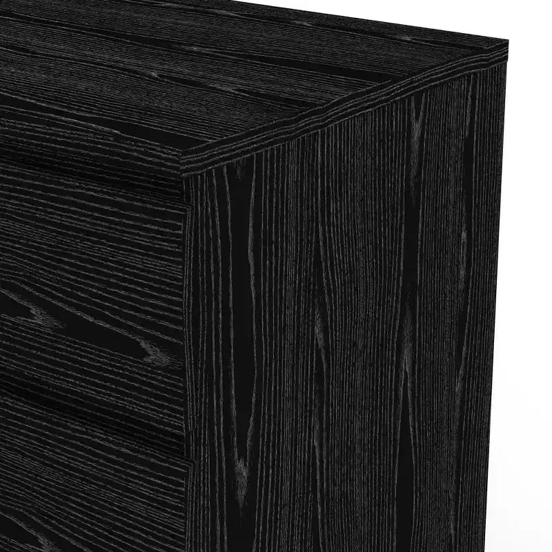 Commode double 6 tiroirs, grain de bois noir