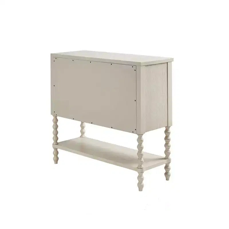 Commode/Table de chevet en bois massif avec 2 tiroirs et étagère, style Ferme