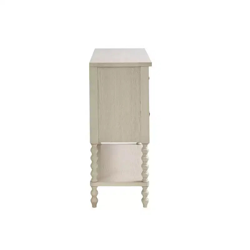 Commode/Table de chevet en bois massif avec 2 tiroirs et étagère, style Ferme