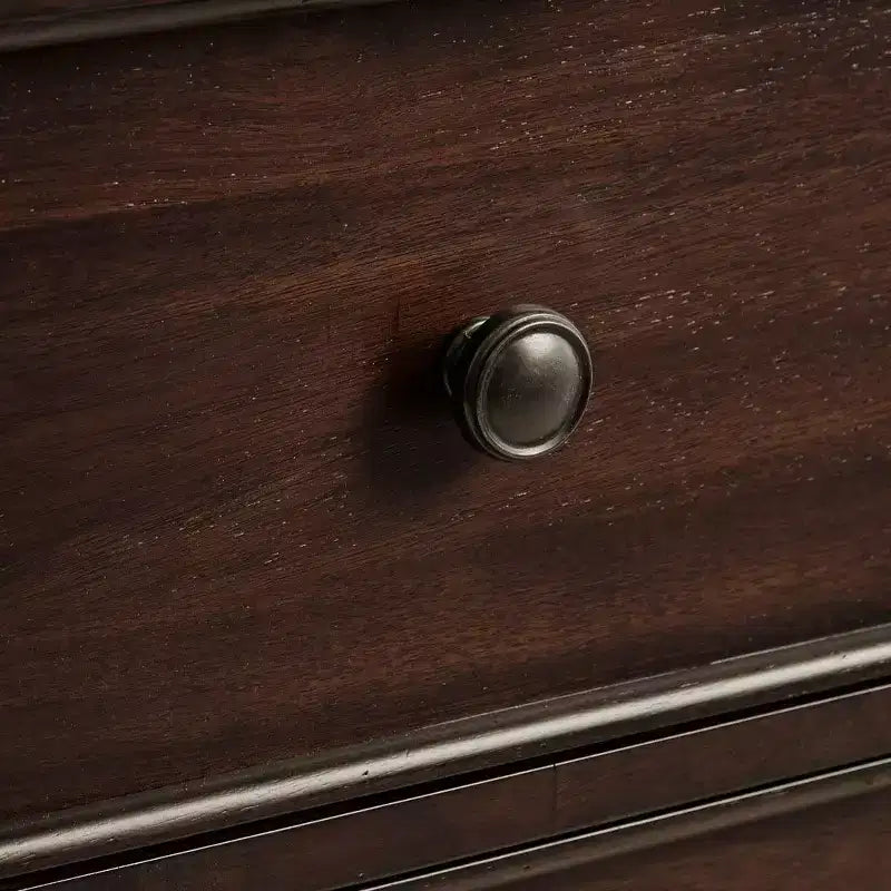 Commode/Table de chevet en bois massif avec 2 tiroirs et étagère, style Ferme