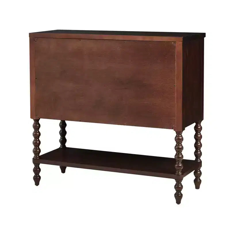 Commode/Table de chevet en bois massif avec 2 tiroirs et étagère, style Ferme
