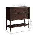 Okak Farmhouse Solid Wood 2-Drawer Dresser Side Table with Shelf, Bedside, End Table for Living Room