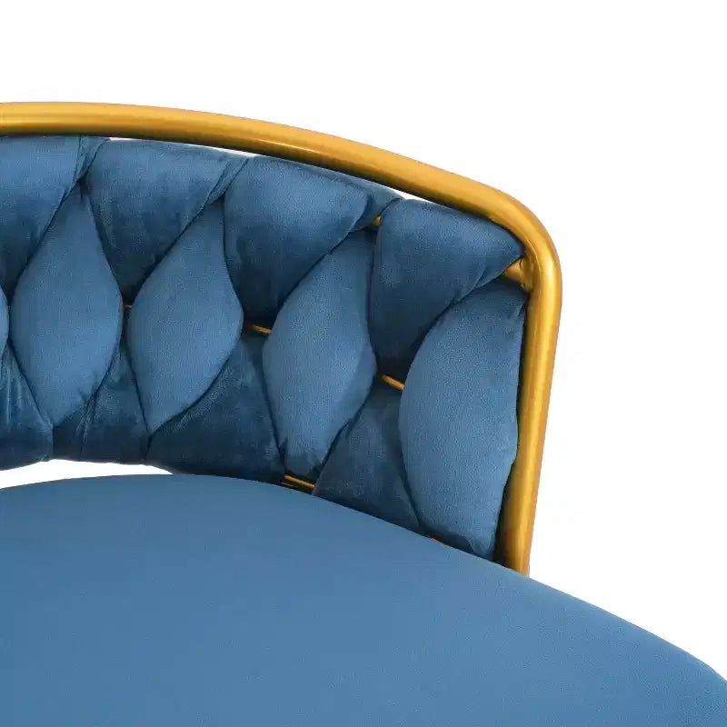 Tabourets de bar pivotants hauteur comptoir 79 cm, tissés à la main, bleus, pour îlot de cuisine