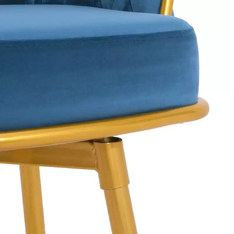 Tabourets de bar pivotants hauteur comptoir 79 cm, tissés à la main, bleus, pour îlot de cuisine