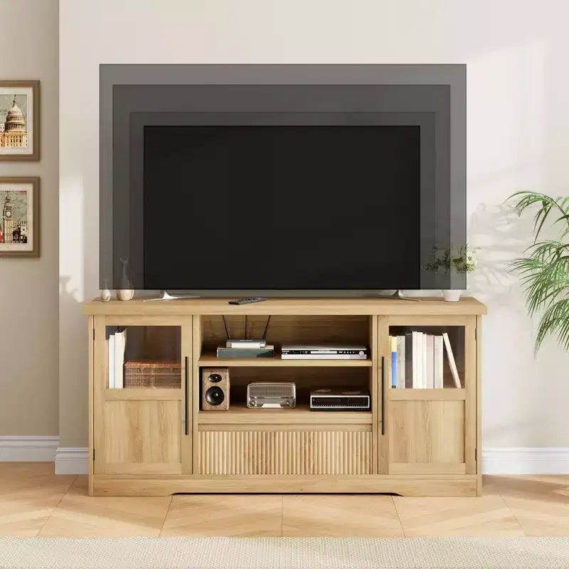 Meuble TV pour téléviseur jusqu'à 72'', Meuble TV motif vague