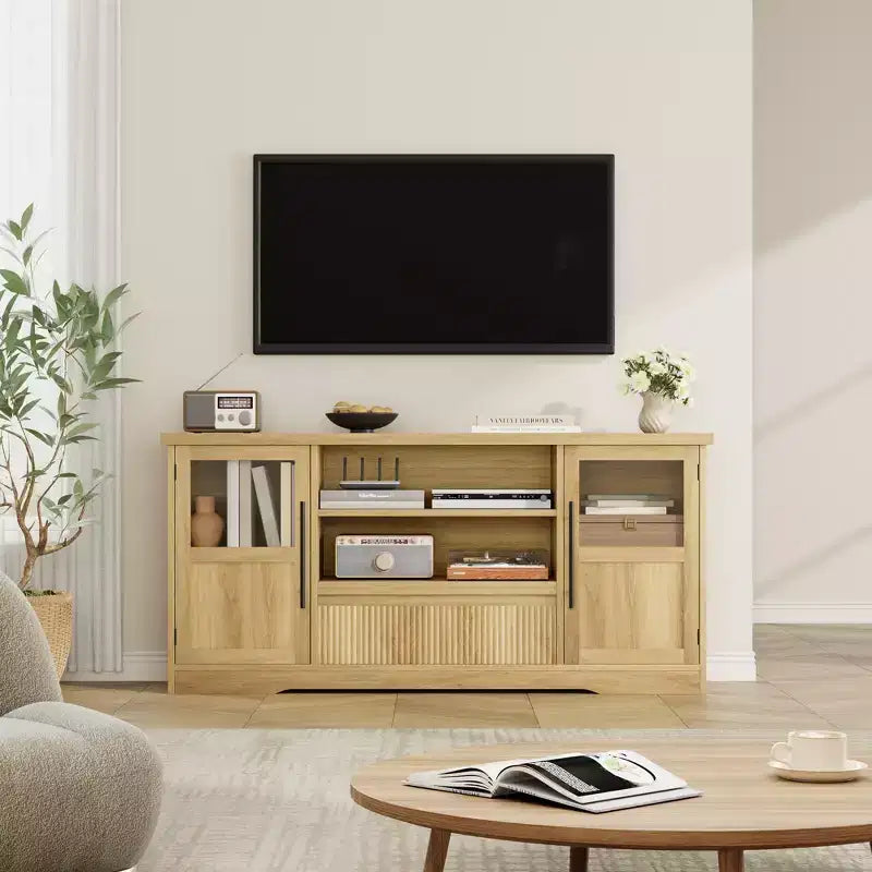 Meuble TV pour téléviseur jusqu'à 72'', Meuble TV motif vague