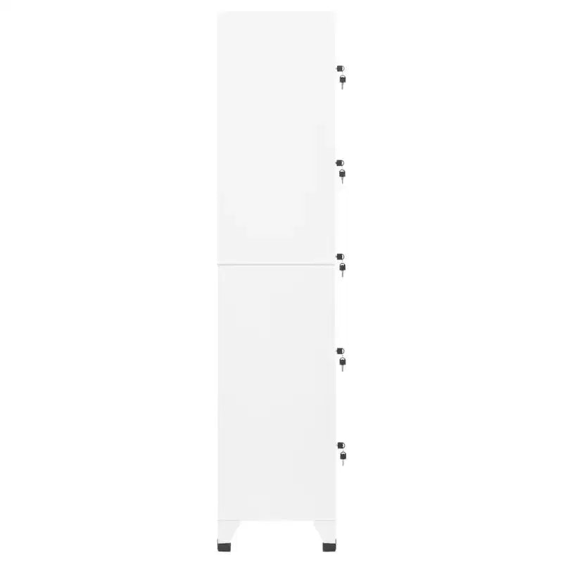 Armoire Casier en Acier Blanc - Grand Espace de Rangement, Grilles d'Aération, Portes Verrouillables