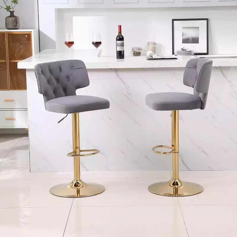 Tabourets de bar modernes à hauteur de comptoir avec dossier rembourré pivotant