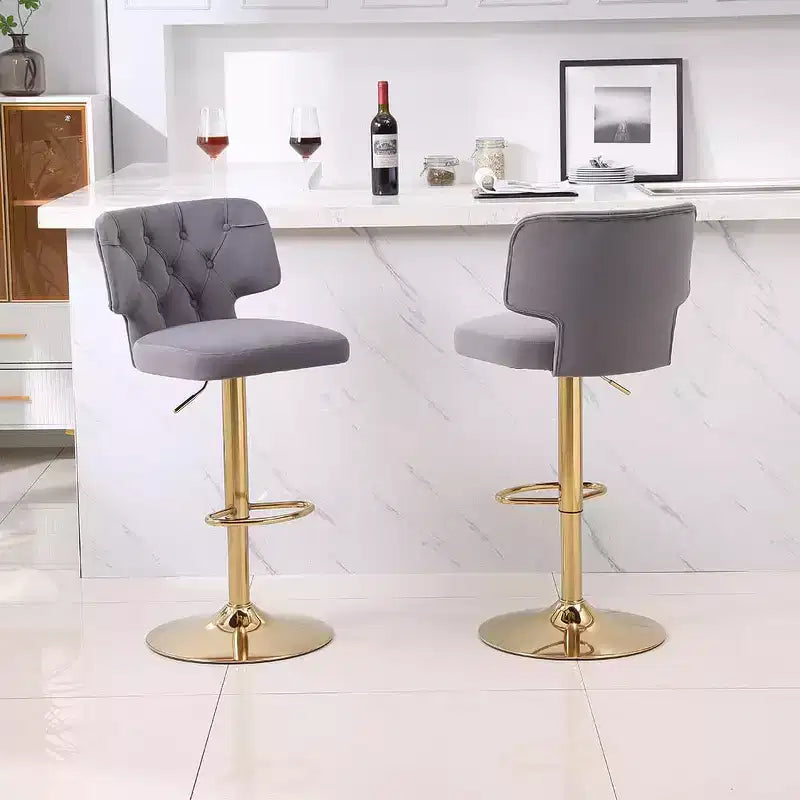 Tabourets de bar modernes à hauteur de comptoir avec dossier rembourré pivotant