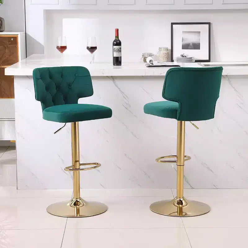 Tabourets de bar modernes à hauteur de comptoir avec dossier rembourré pivotant