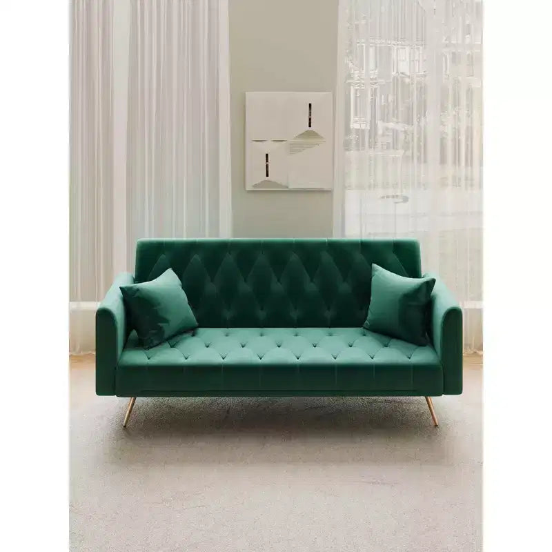 MAYEERTY Love Seat Velvet Sofa Comfortable for Living Room Bedroom Green