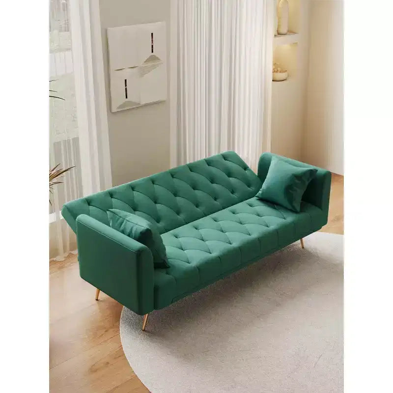 Causeuse en velours, confortable pour salon ou chambre, vert