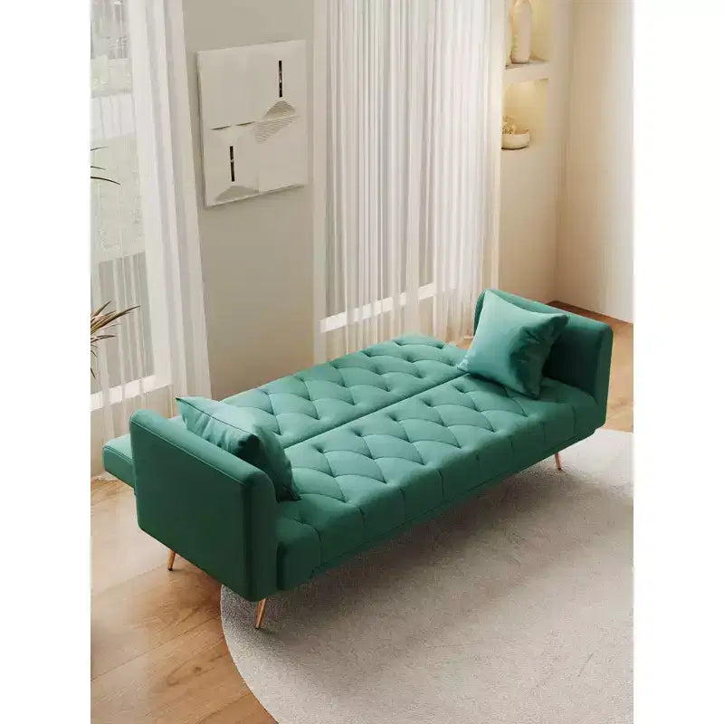 Causeuse en velours, confortable pour salon ou chambre, vert