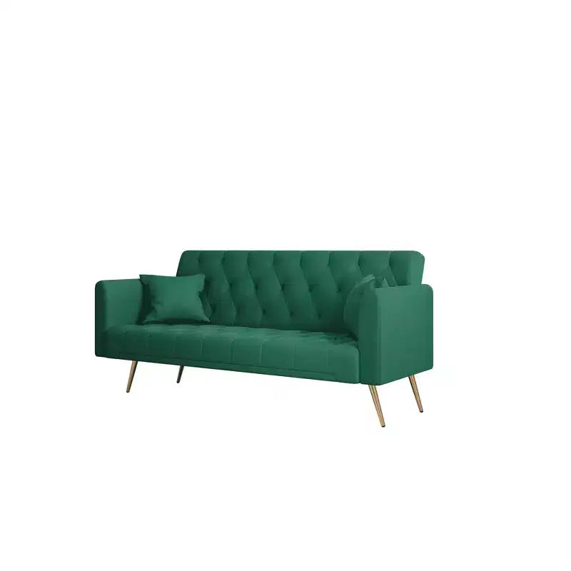 Causeuse en velours, confortable pour salon ou chambre, vert