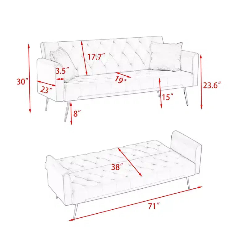 Causeuse en velours, confortable pour salon ou chambre, vert