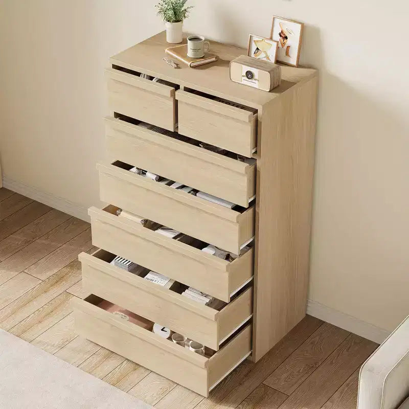 Commode à 7 tiroirs pour chambre à coucher, organisateur moderne à double commode avec 7 tiroirs