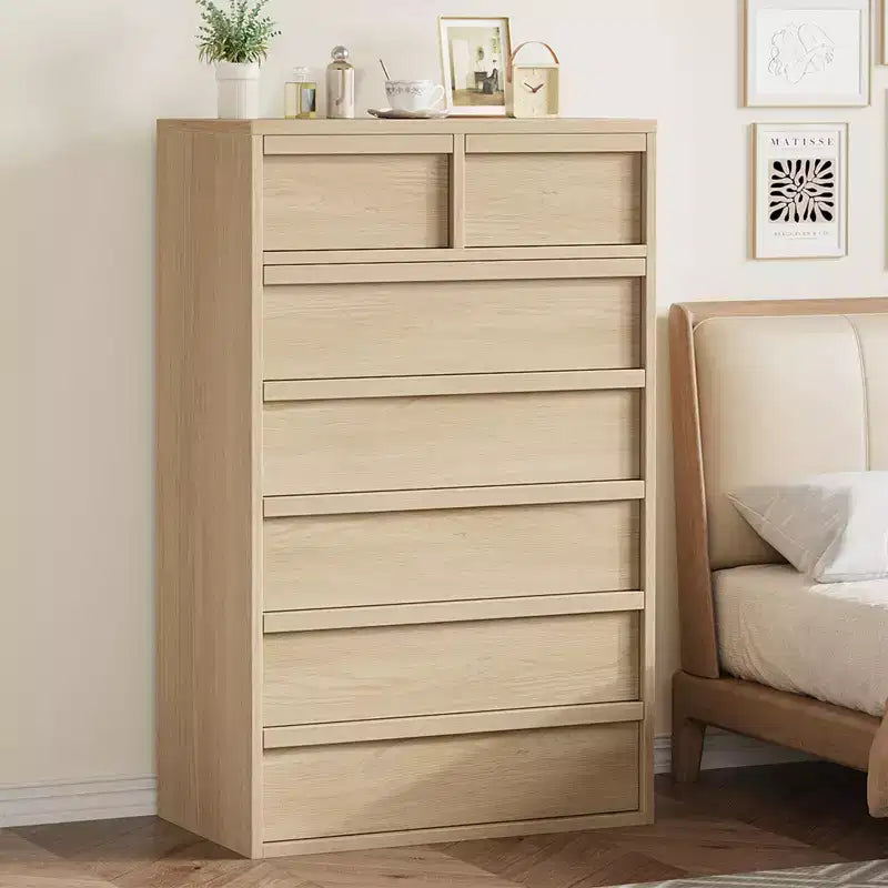 Commode à 7 tiroirs pour chambre à coucher, organisateur moderne à double commode avec 7 tiroirs