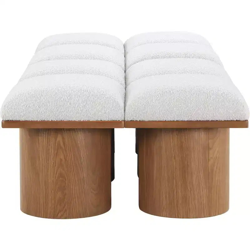 Banc en tissu bouclette crème