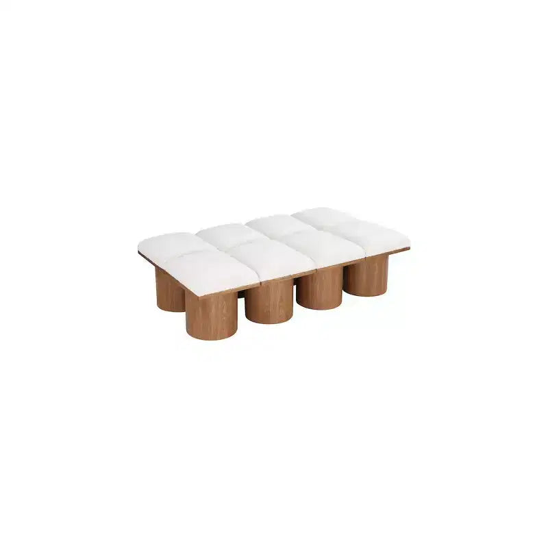 Banc en tissu bouclette crème