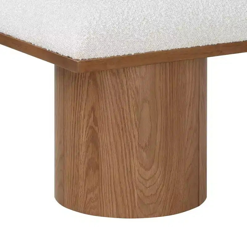 Banc en tissu bouclette crème