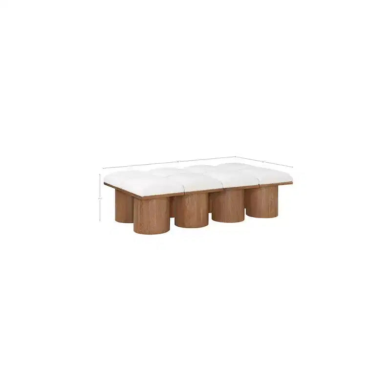 Banc en tissu bouclette crème