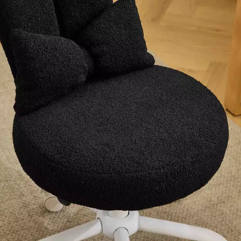 Fauteuil de bureau pivotant Bow Teddy en tissu avec oreilles de lapin réglables