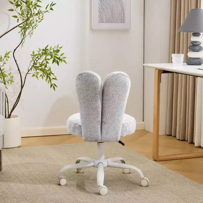 Fauteuil de bureau pivotant Bow Teddy en tissu avec oreilles de lapin réglables