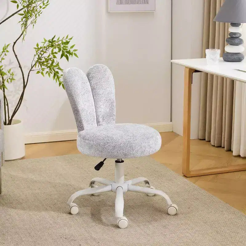 Fauteuil de bureau pivotant Bow Teddy en tissu avec oreilles de lapin réglables