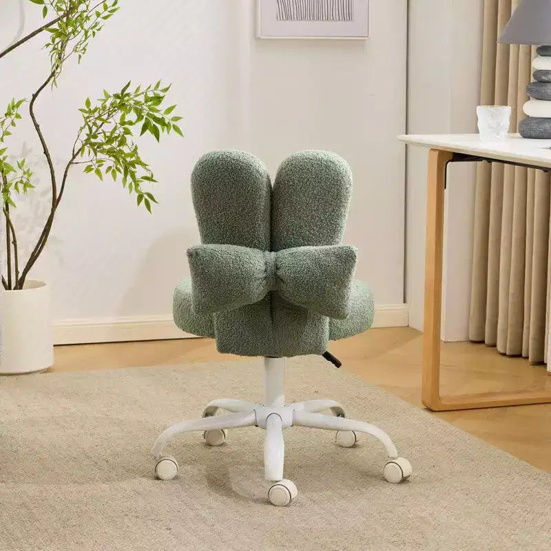 Fauteuil de bureau pivotant Bow Teddy en tissu avec oreilles de lapin réglables